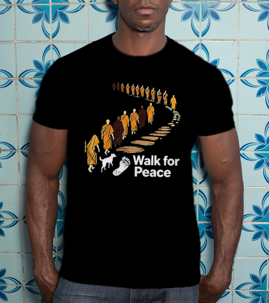 Monks And Dog Walk For Peace Pathway T-Shirt