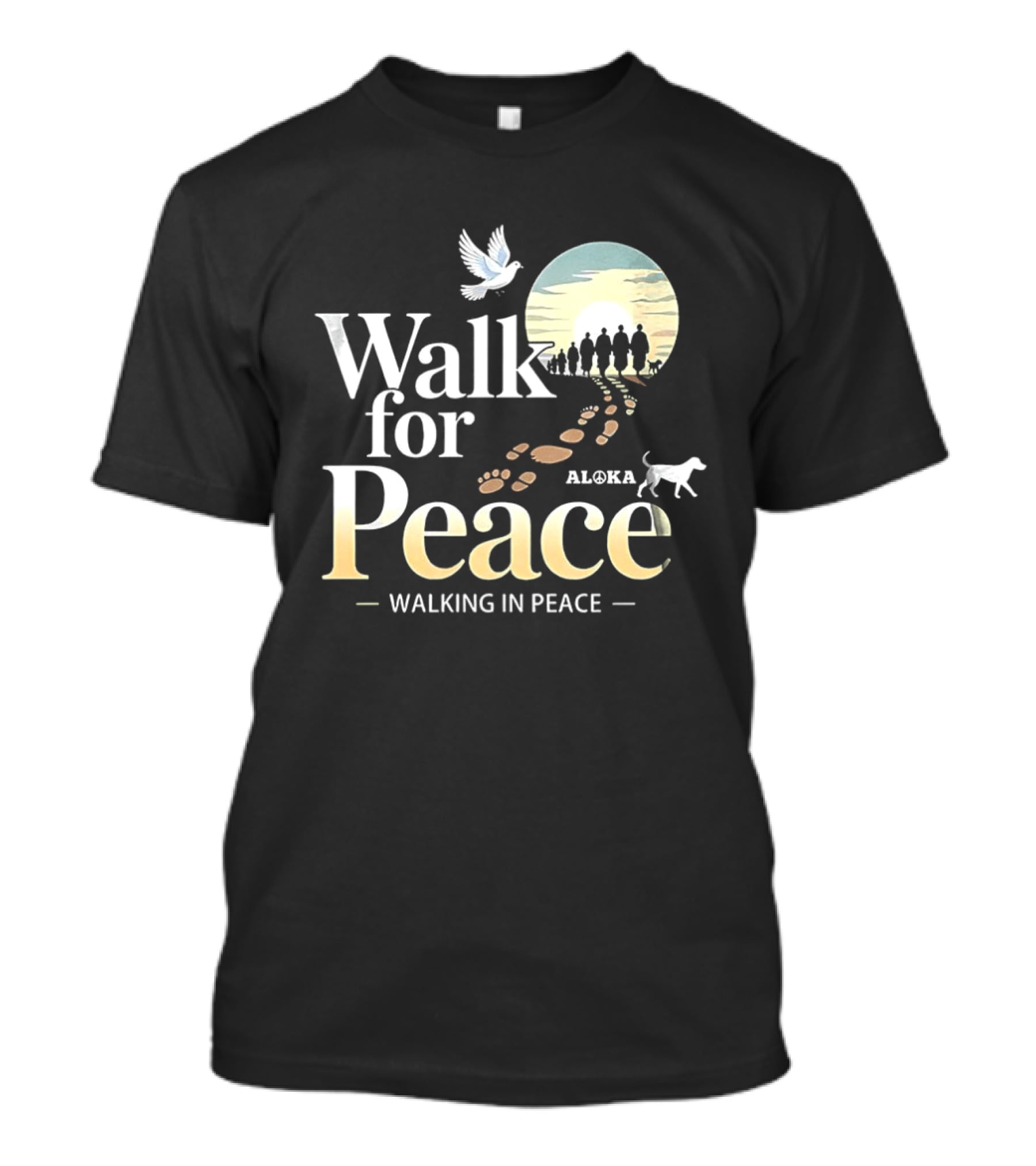 Aloka Walk For Peace Dove Walking In Peace T-Shirt