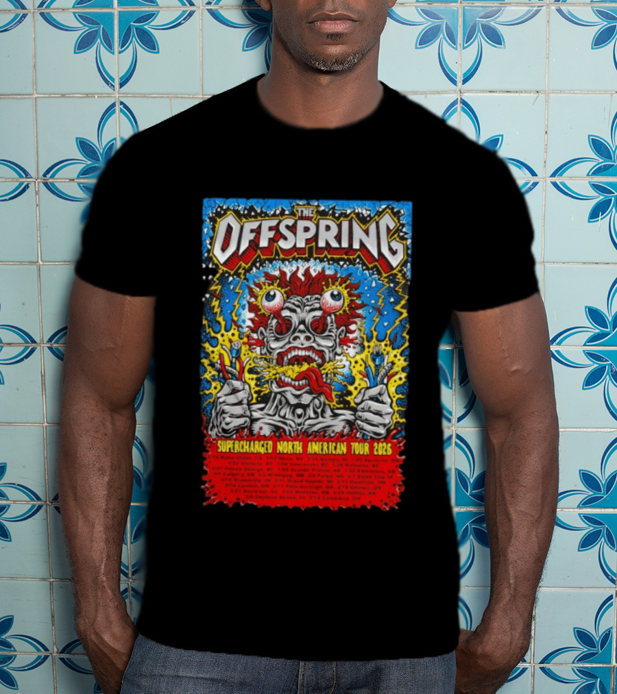 The Offspring Supercharged North American Tour 2026 Concert Dates And Venues T-Shirt