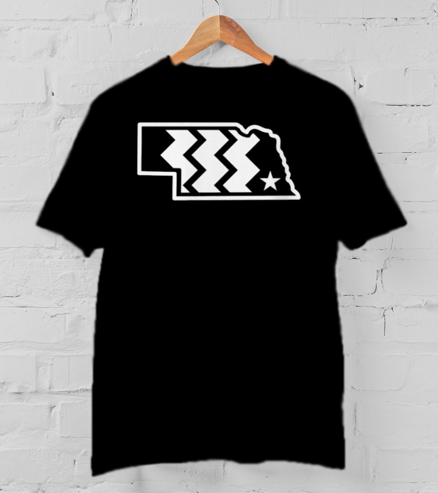 Throwback Converse Nebraska State Iconic Chevron Map Star T-Shirt