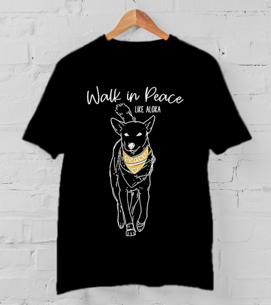 Walk In Peace Like Aloka Dog Sketch Peace Bandana T-Shirt