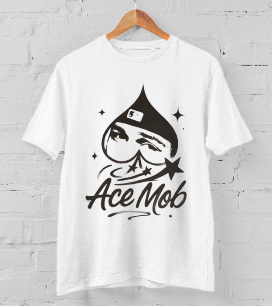 Ace Mob Spade Face Graffiti Stars T-Shirt