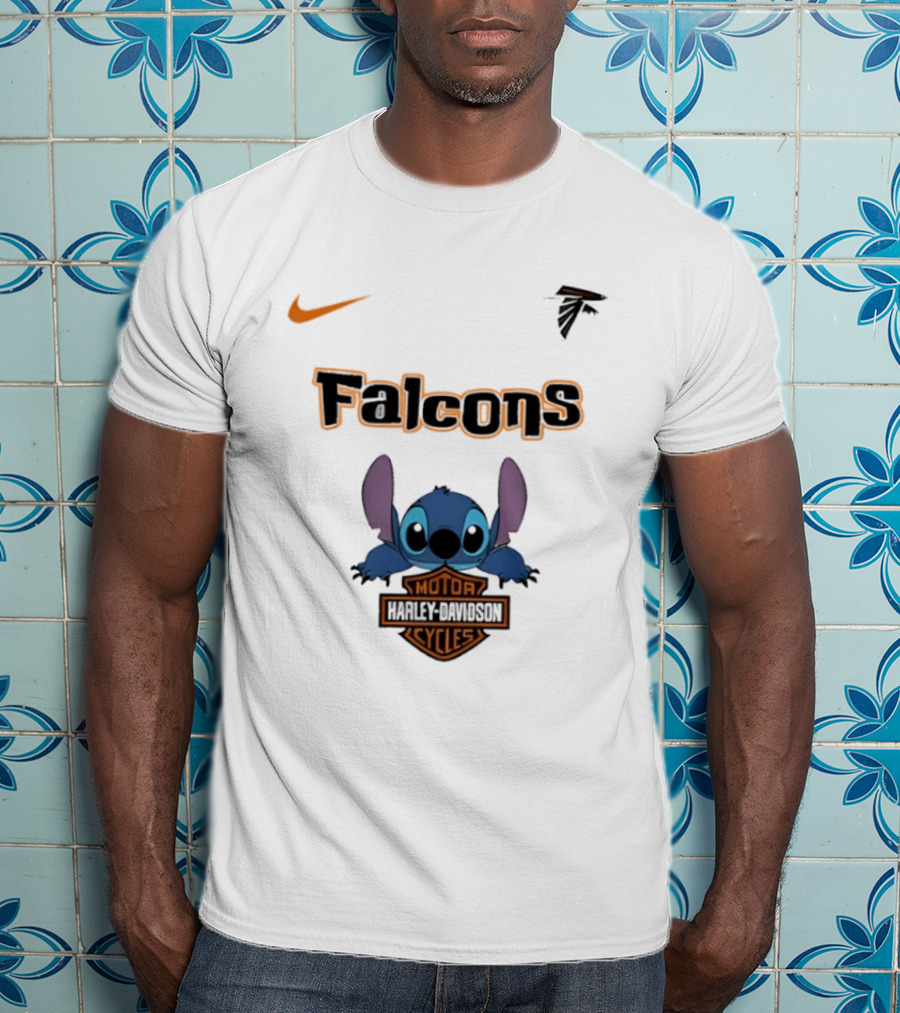 Atlanta Falcons Stitch Motocycle Cycles Football Nike T-Shirt