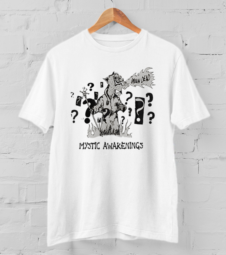 Mystic Awakenings Fire Breathing Monster With Question Marks T-Shirt