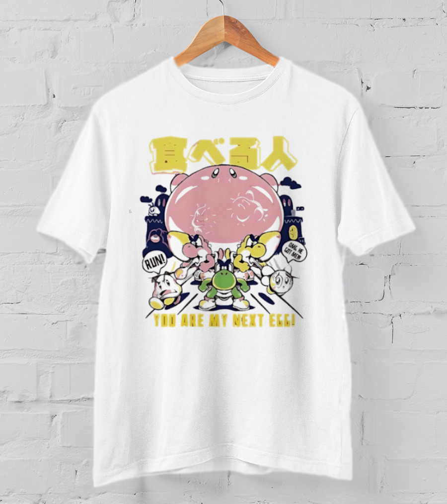 Compulsive Eaters You Are My Next Egg Japanese Text Retro Gaming T-Shirt