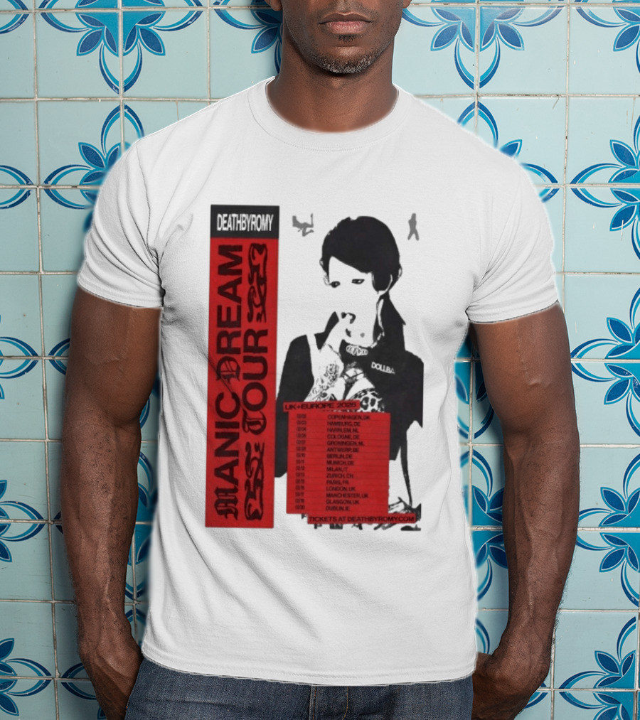 Deathbyromy Manic Dream Tour 2026 UK Europe Concert Dates T-Shirt