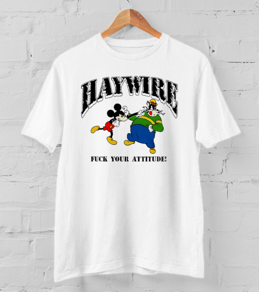 Haywire Fuck Your Attitude Mickey Mouse Comic T-Shirt