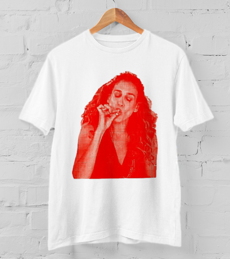 Lit Carrie Smoking Scene Red Artistic T-Shirt