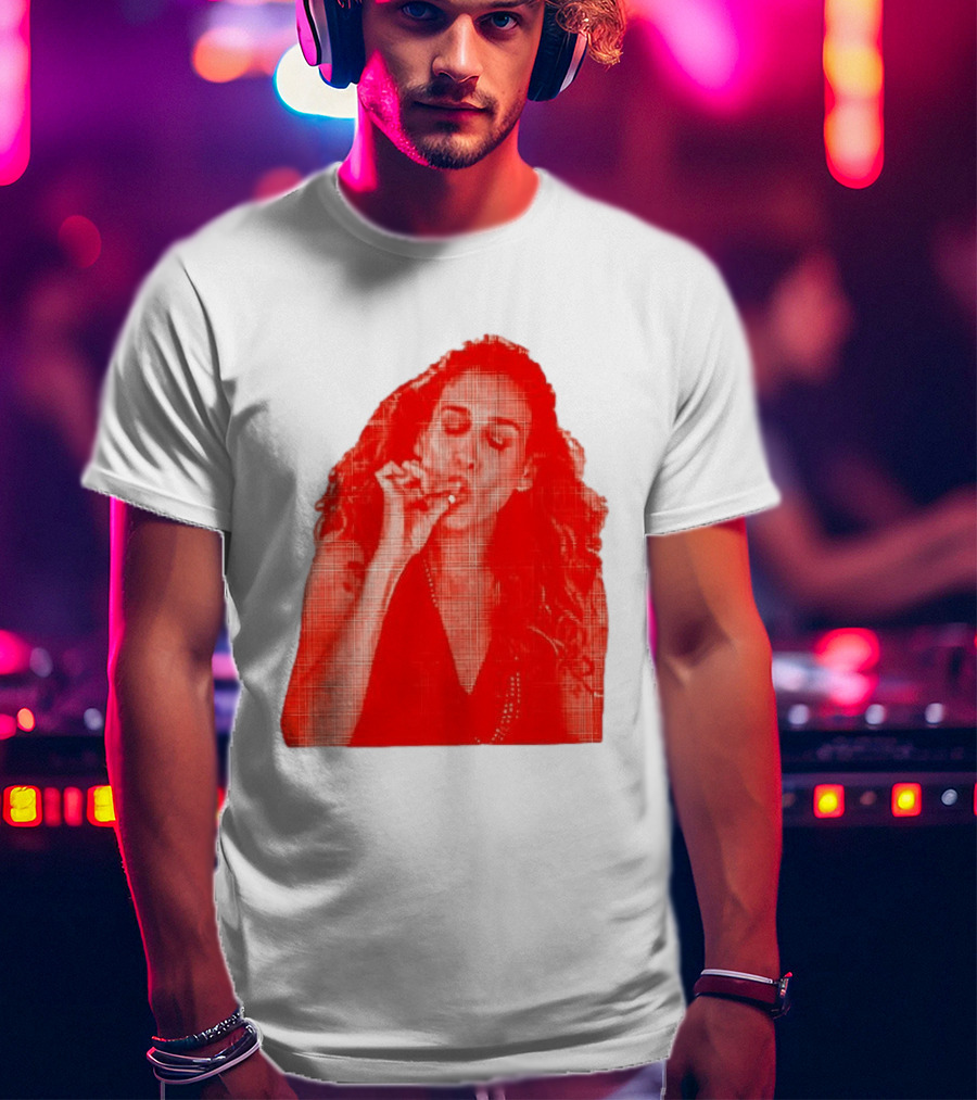 Lit Carrie Smoking Scene Red Artistic T-Shirt