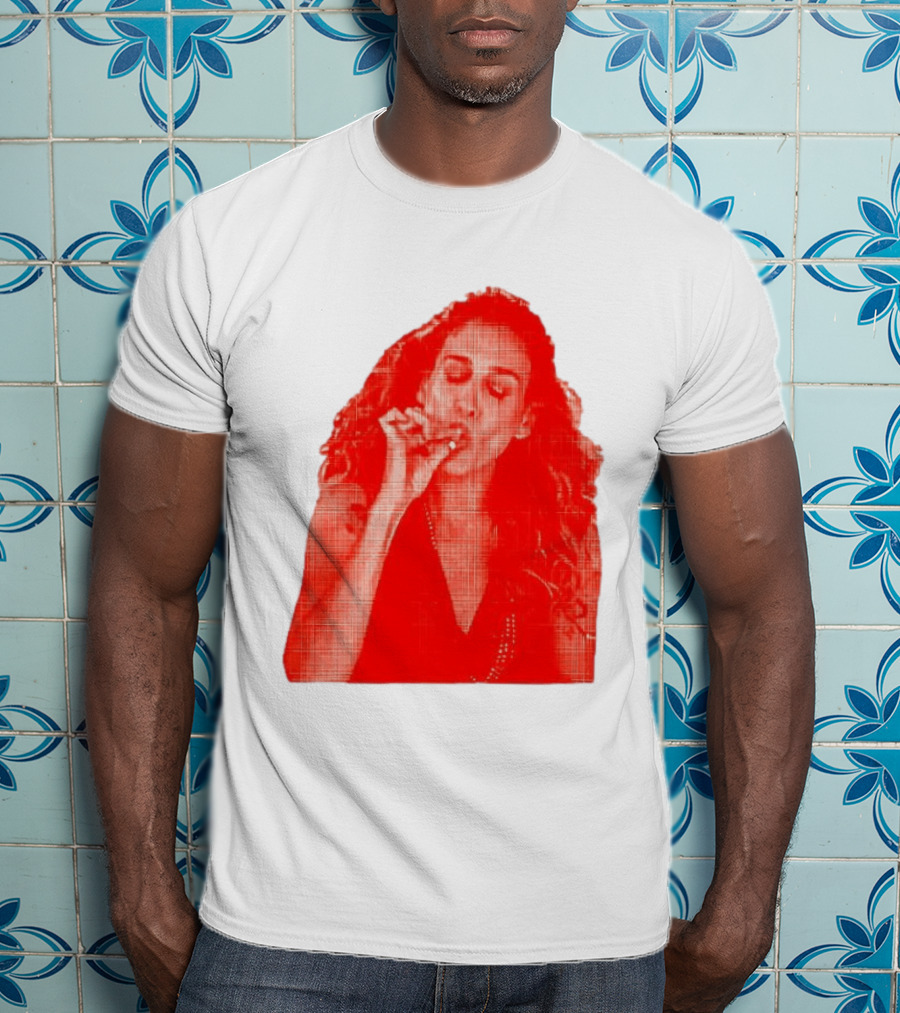 Lit Carrie Smoking Scene Red Artistic T-Shirt
