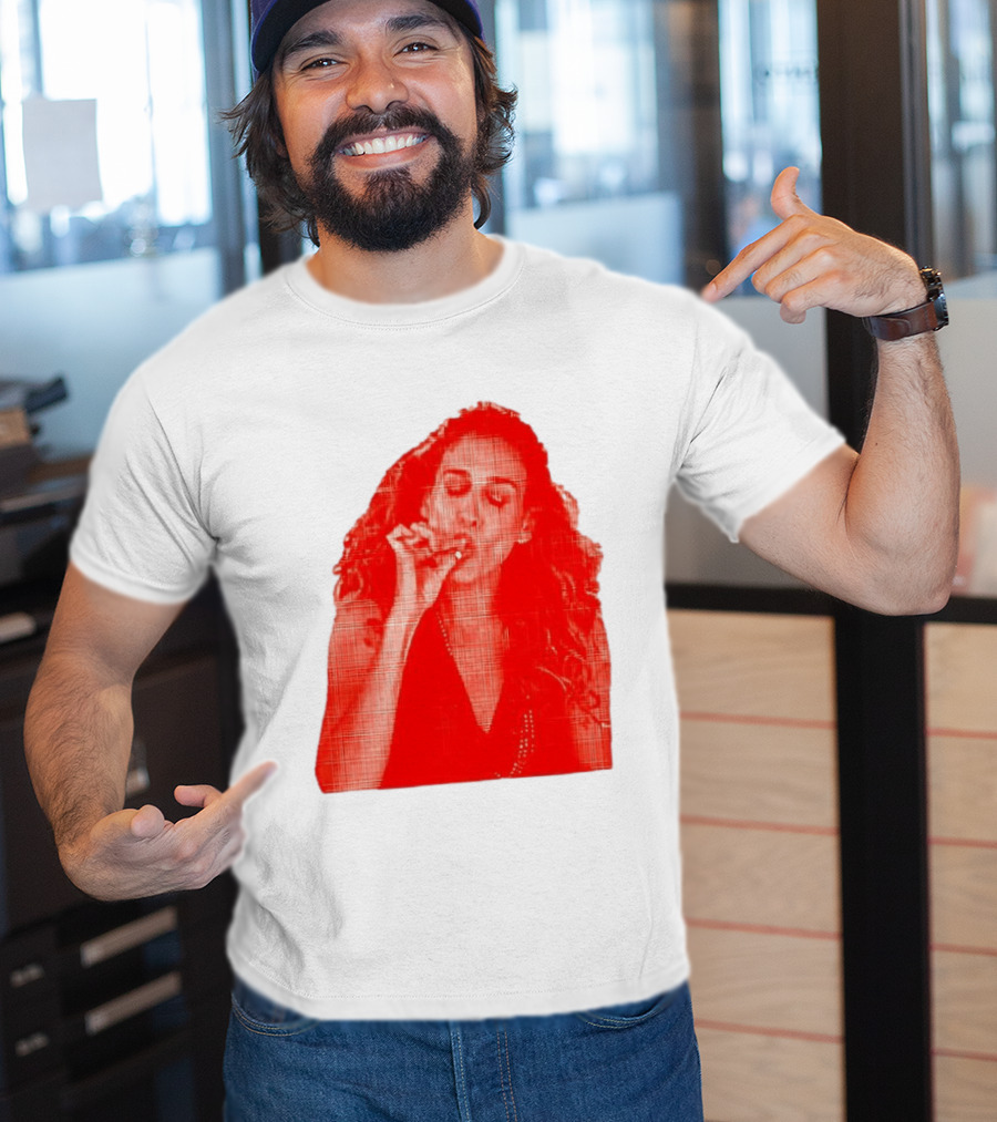 Lit Carrie Smoking Scene Red Artistic T-Shirt