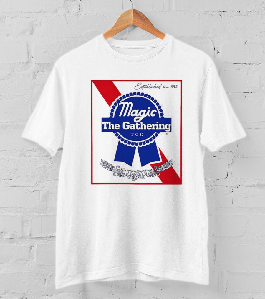 Magic The Gathering Pabst Established 1993 Vintage Style Ribbon T-Shirt