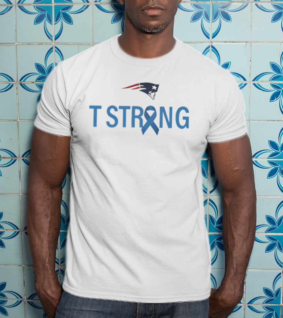 T Strong Patriots New England Blue Ribbon T-Shirt