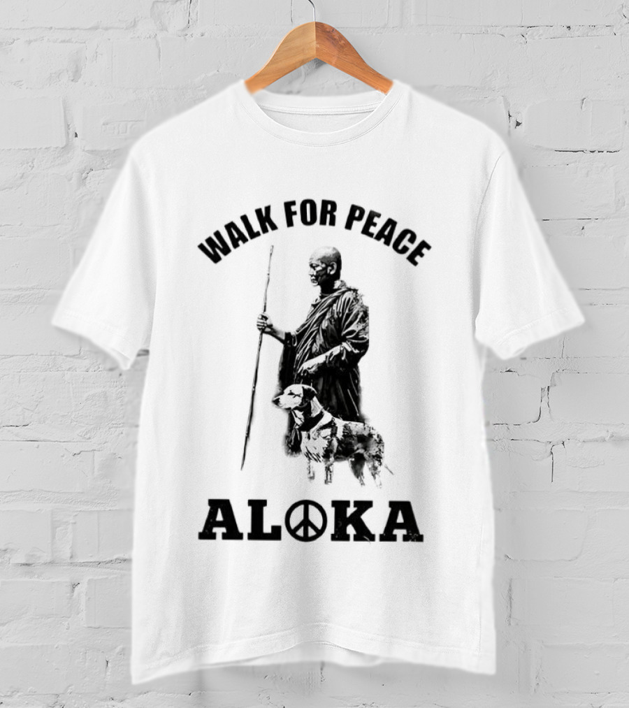 Walk For Peace Aloka Dog And Monks Sketch T-Shirt
