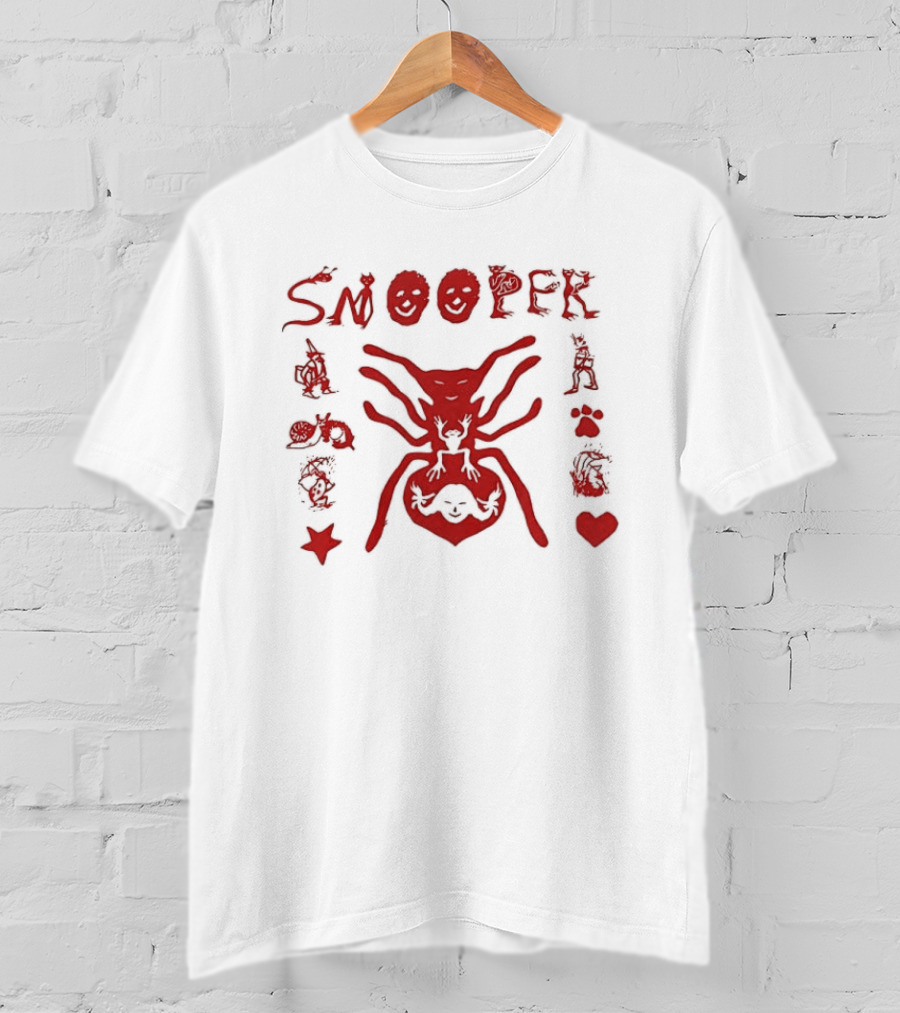 Snooper Spider Faces Star Heart Red T-Shirt