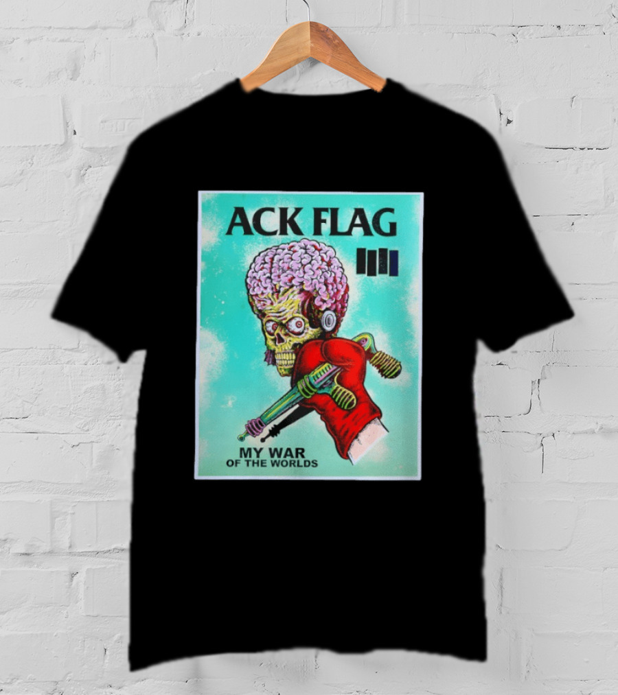 Ack Flag Martian Warrior My War Of The Worlds Retro Sci Fi T-Shirt