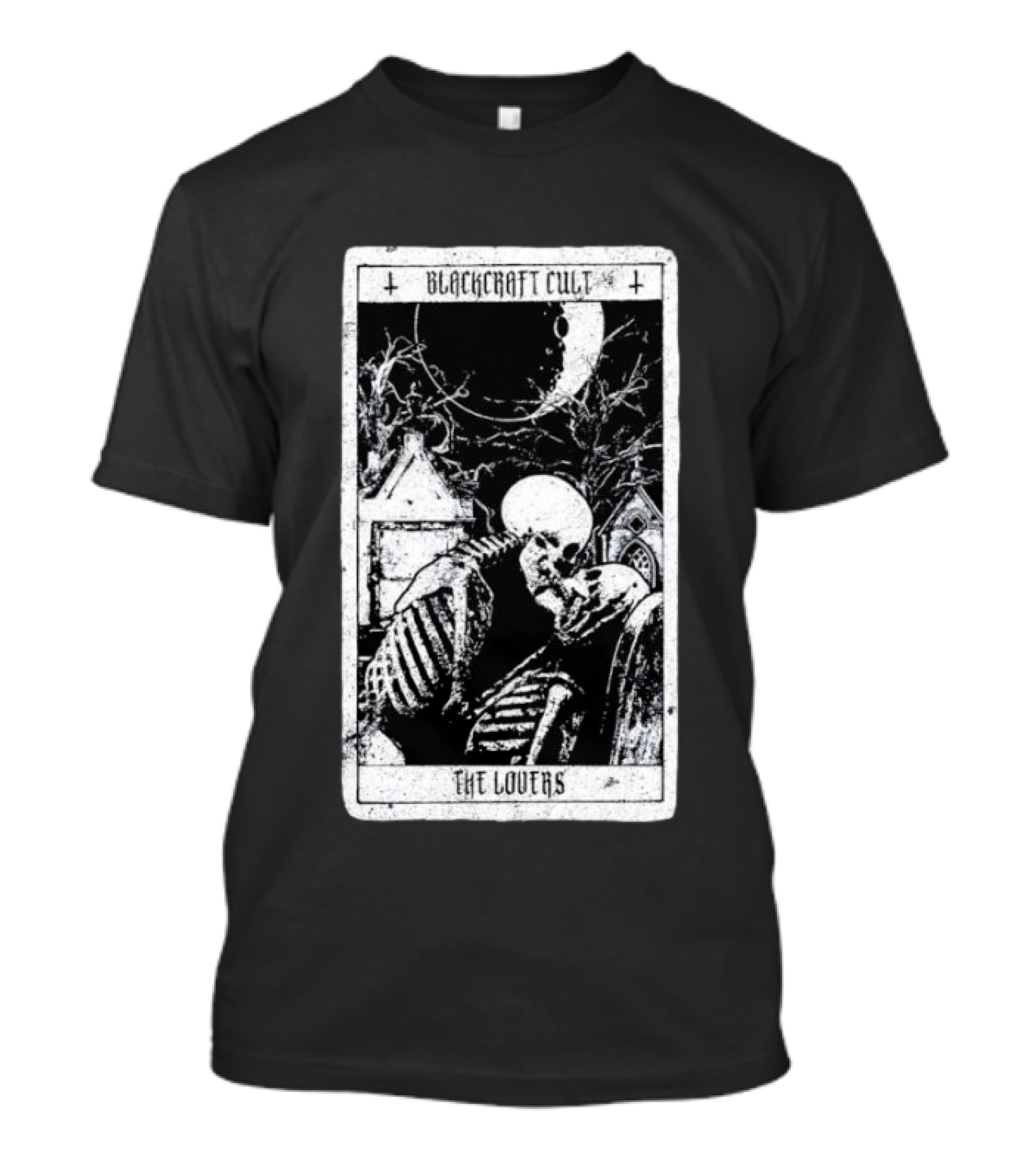 Blackcraft Cult The Lovers Tarot Skeleton Moonlit Gothic Scene T-Shirt