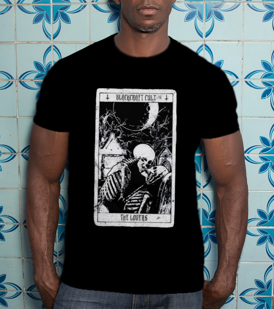 Blackcraft Cult The Lovers Tarot Skeleton Moonlit Gothic Scene T-Shirt