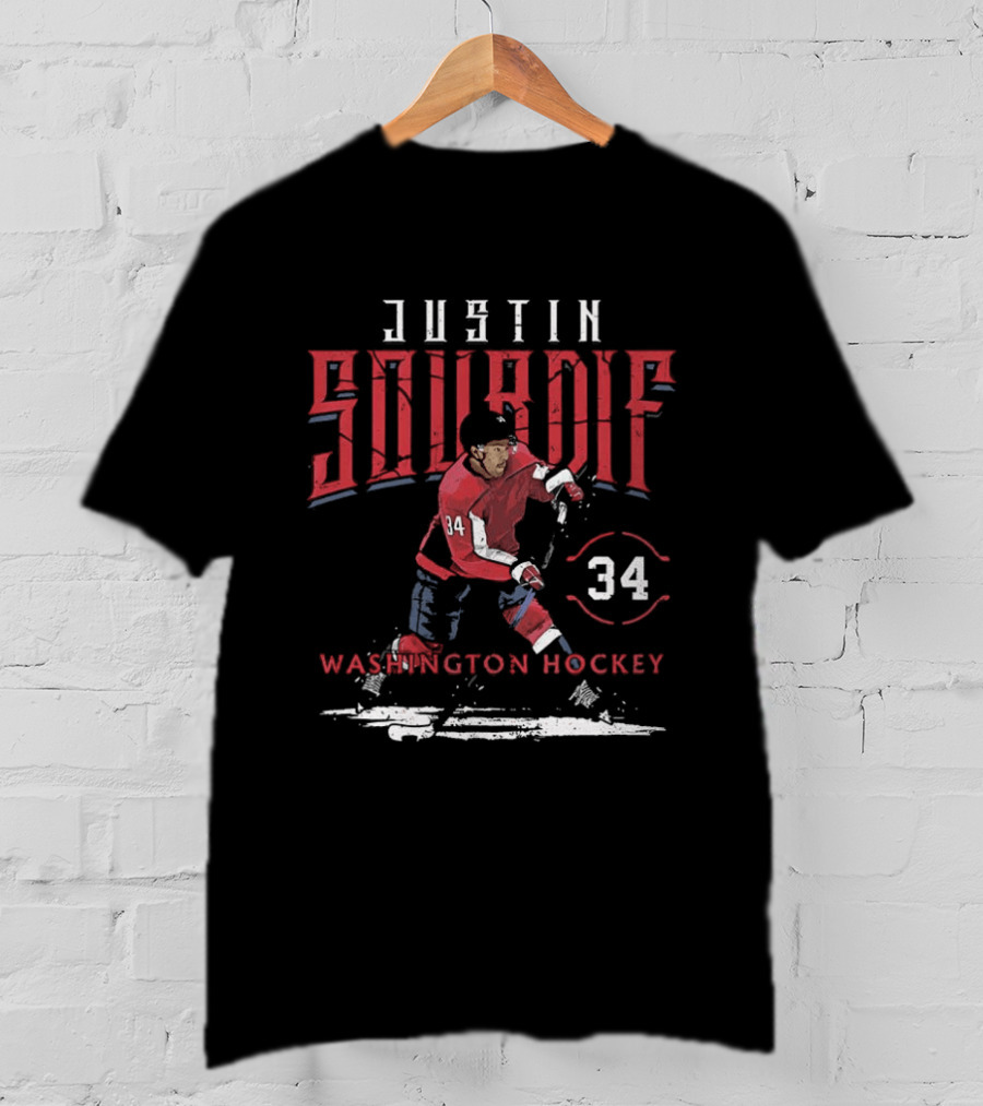 Justin Sourdif 34 Washington Hockey NHL Player T-Shirt