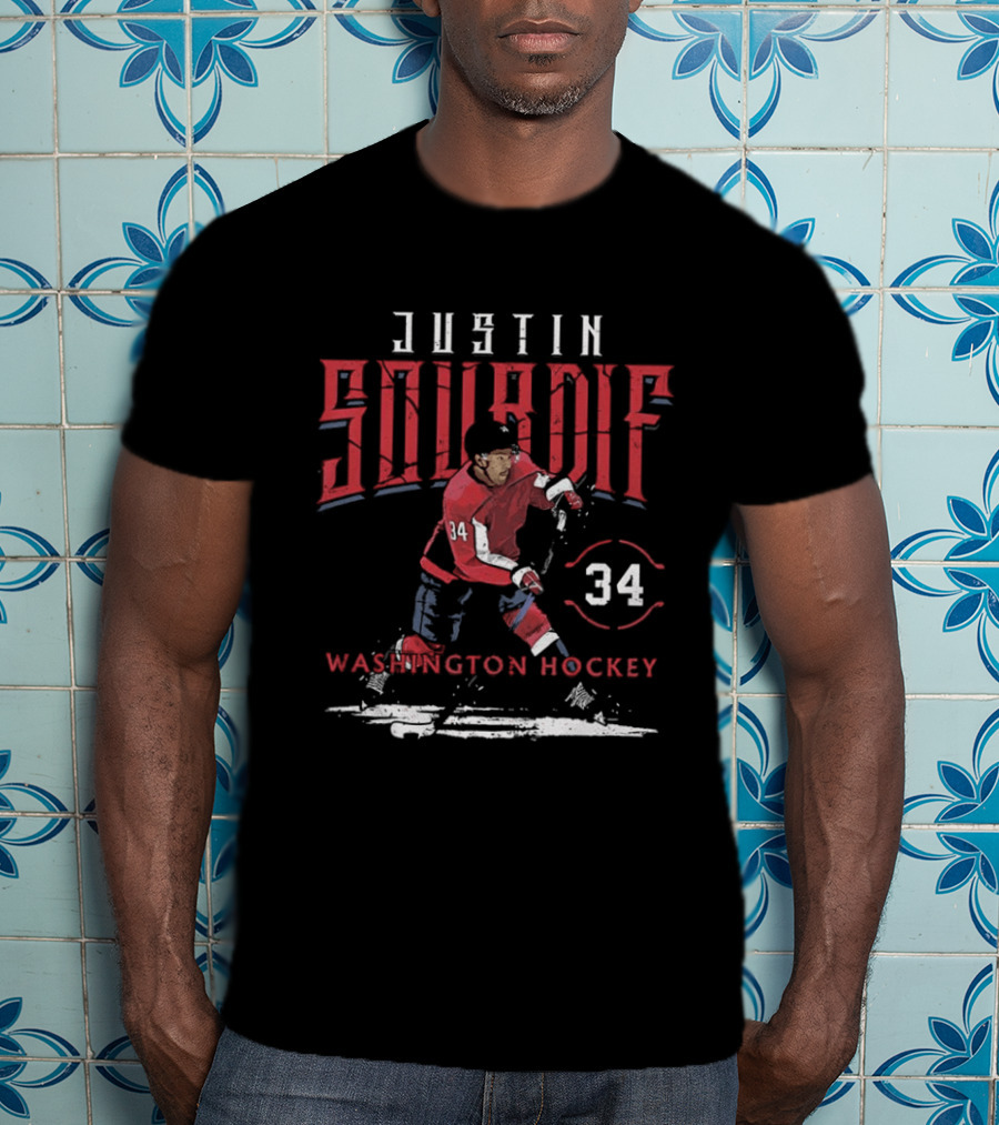 Justin Sourdif 34 Washington Hockey NHL Player T-Shirt