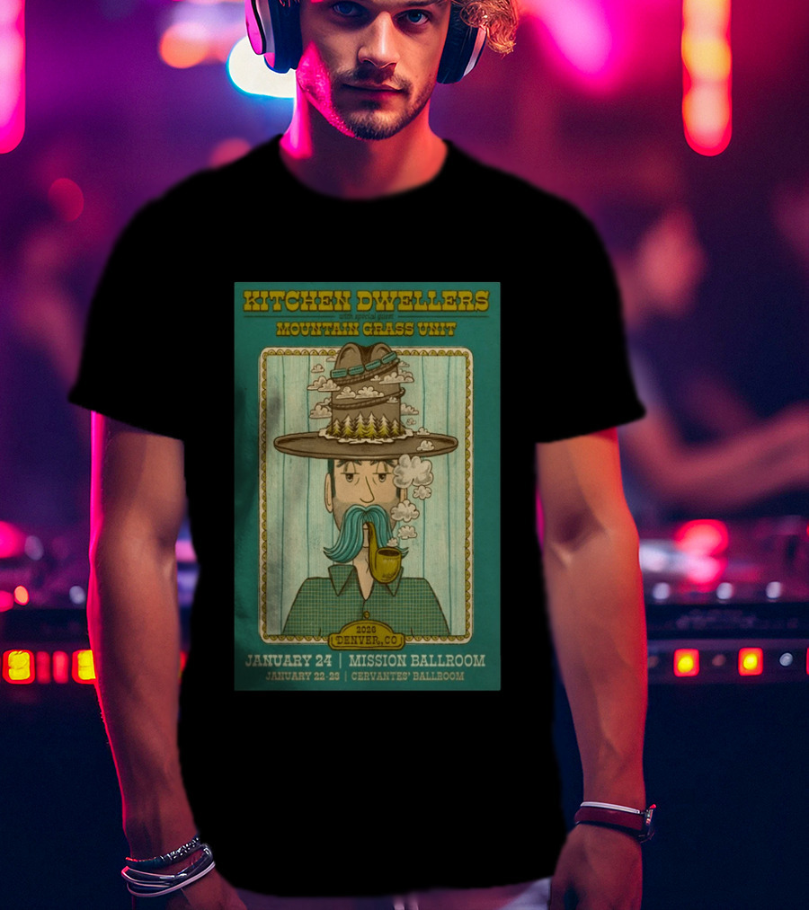 Kitchen Dwellers Mission Ballroom Denver 2026 Mountain Grass Unit Concert T-Shirt