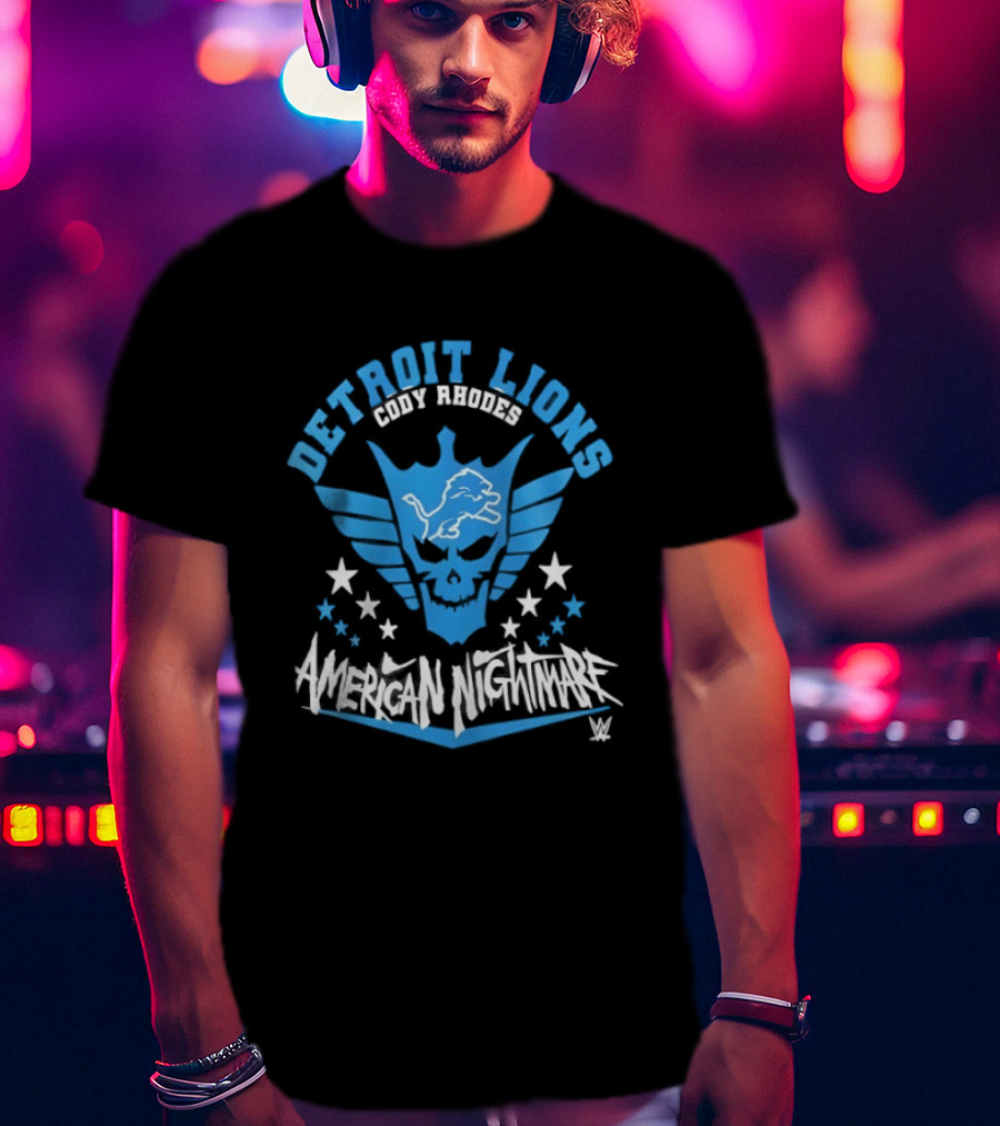 Detroit Lions Cody Rhodes American Nightmare WWE T-Shirt