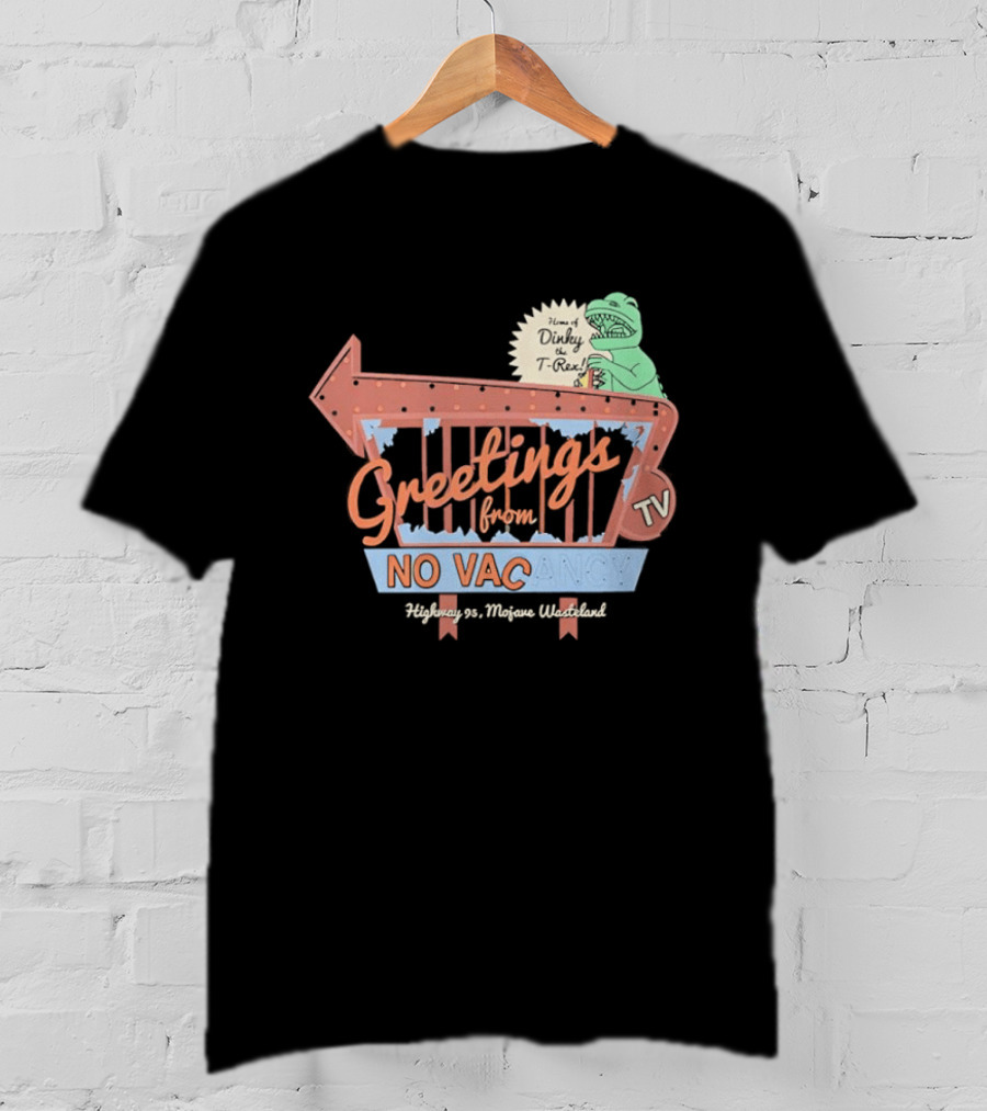 Greetings From No Vacancy Fallout New Vegas Novac Welcome Retro TV T-Shirt