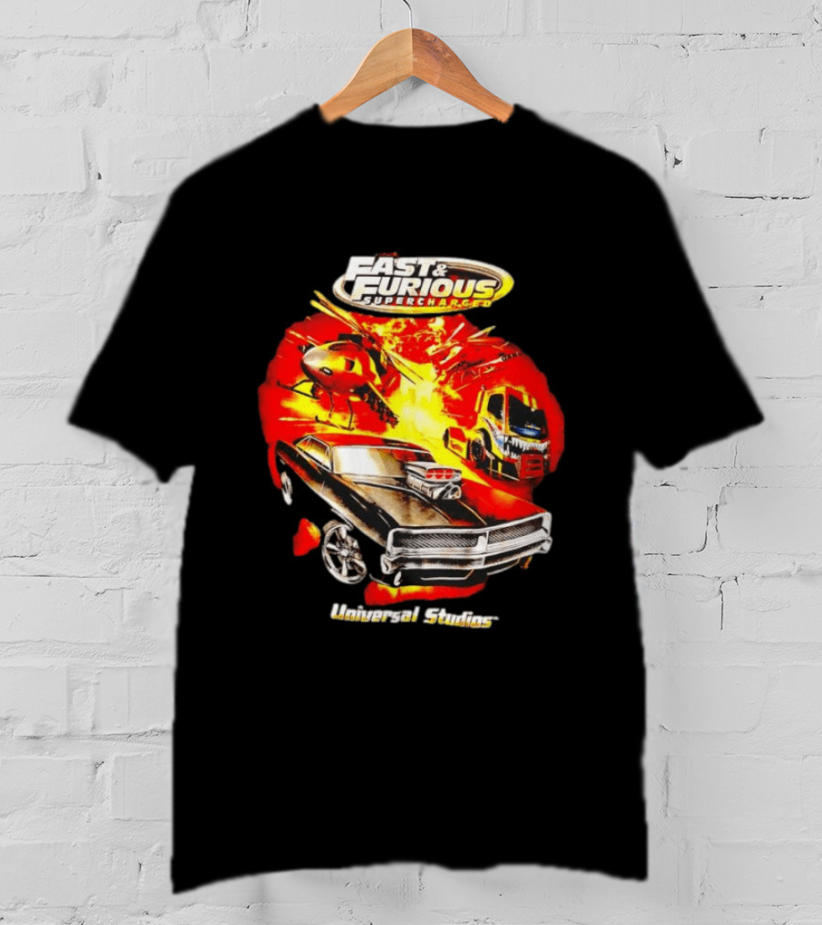 Fast & Furious Supercharged Car Explosion Universal Studios T-Shirt