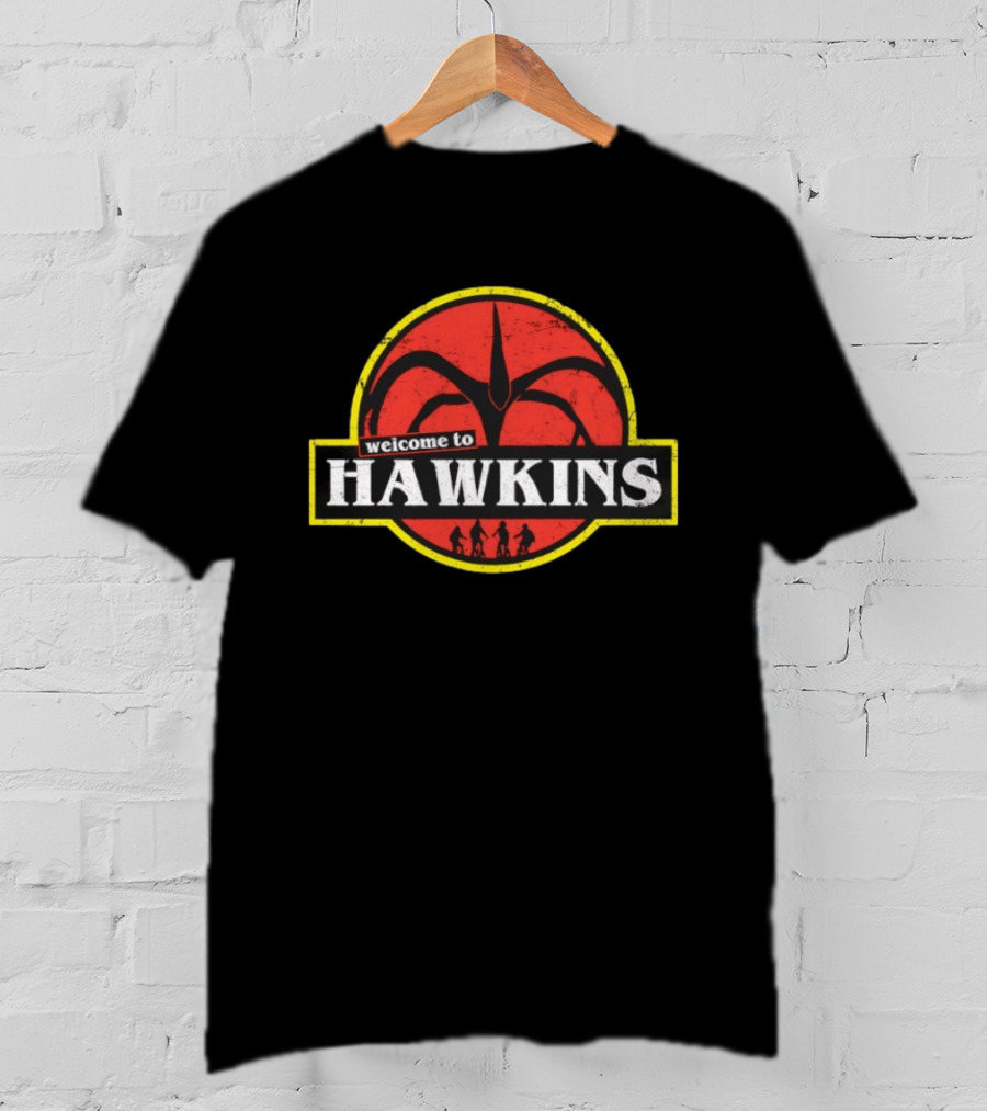 Welcome To Hawkins Stranger Things Demogorgon Hawkins Indiana Biking Adventure T-Shirt