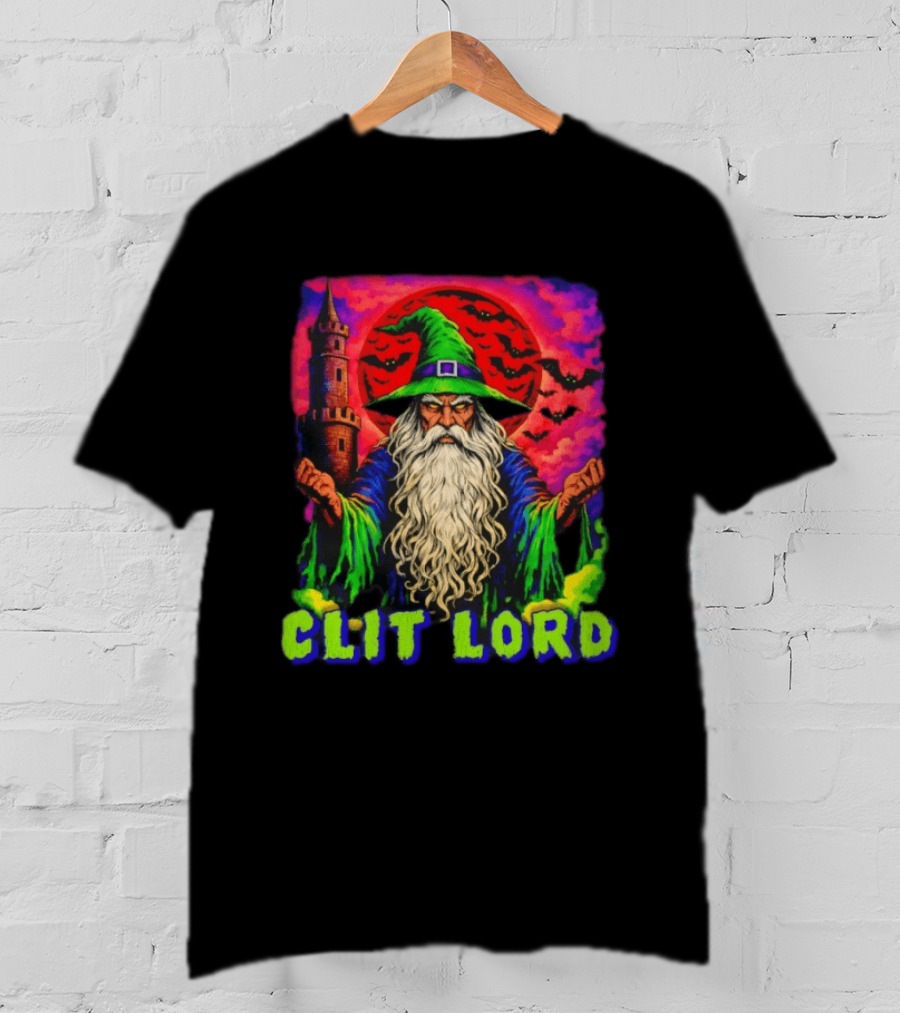 Clit Lord Wizard With Castle And Bats T-Shirt