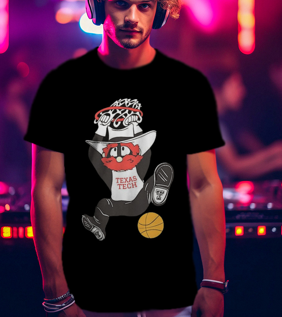 Texas Tech Raider Red Basketball Jammin Both Ways T-Shirt