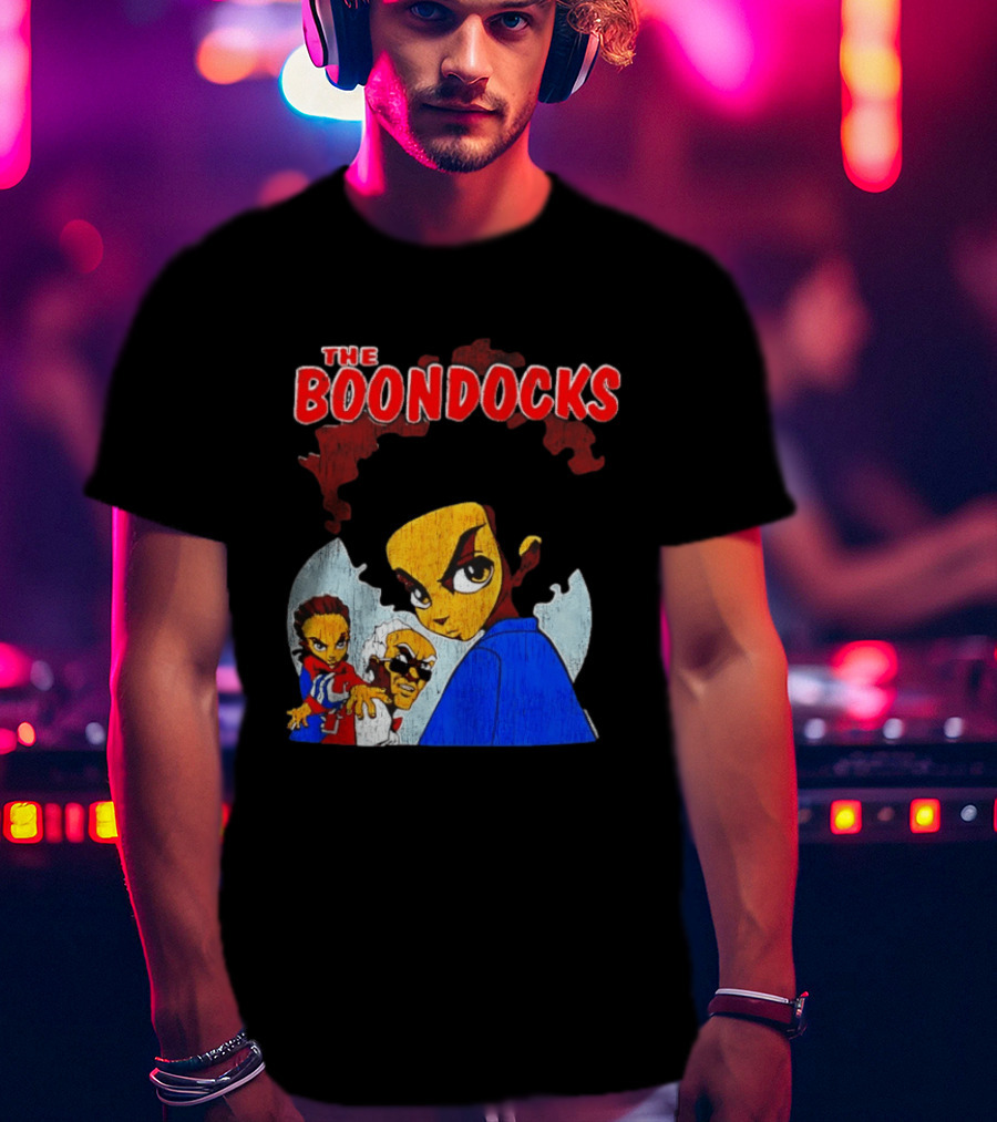 The Boondocks Animated Series Characters Huey Riley Grandad T-Shirt