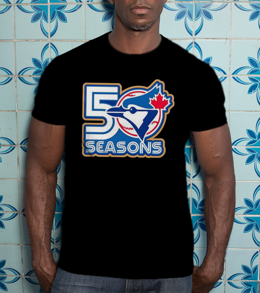 Toronto Blue Jays 50 Seasons Baseball Anniversary Celebration T-Shirt