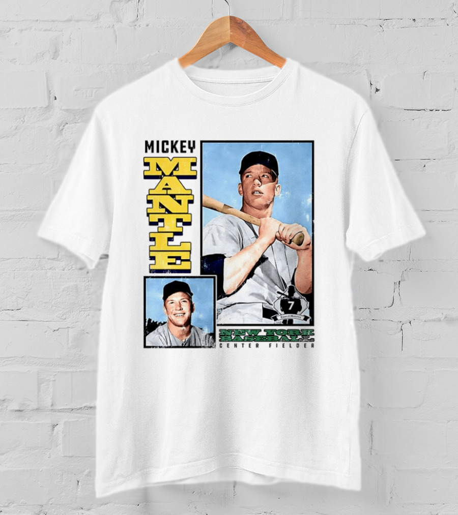 Mickey Mantle New York Yankees Center Fielder Number 7 Baseball Player T-Shirt