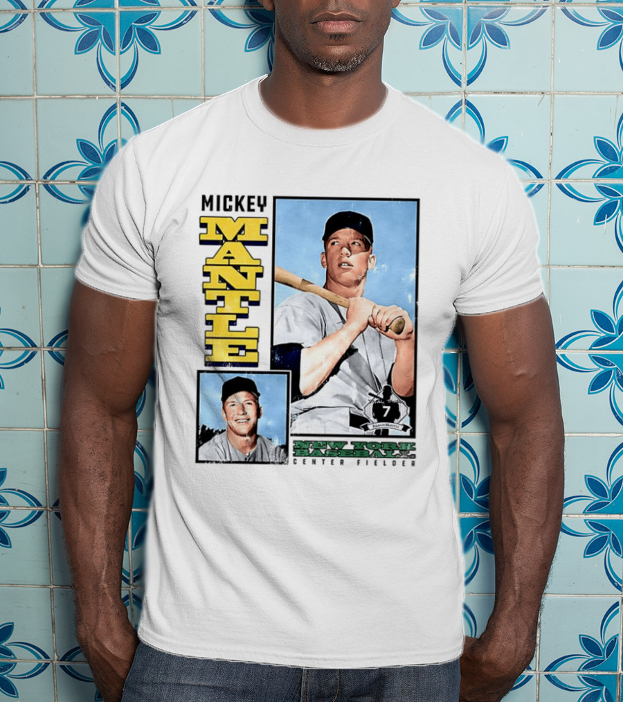 Mickey Mantle New York Yankees Center Fielder Number 7 Baseball Player T-Shirt