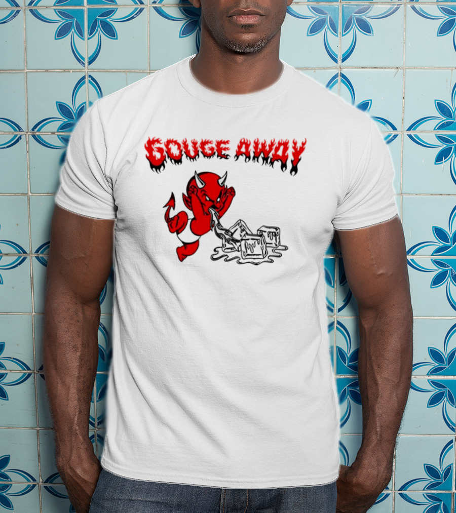 Gouge Away Red Devil Smashing Ice Cubes T-Shirt