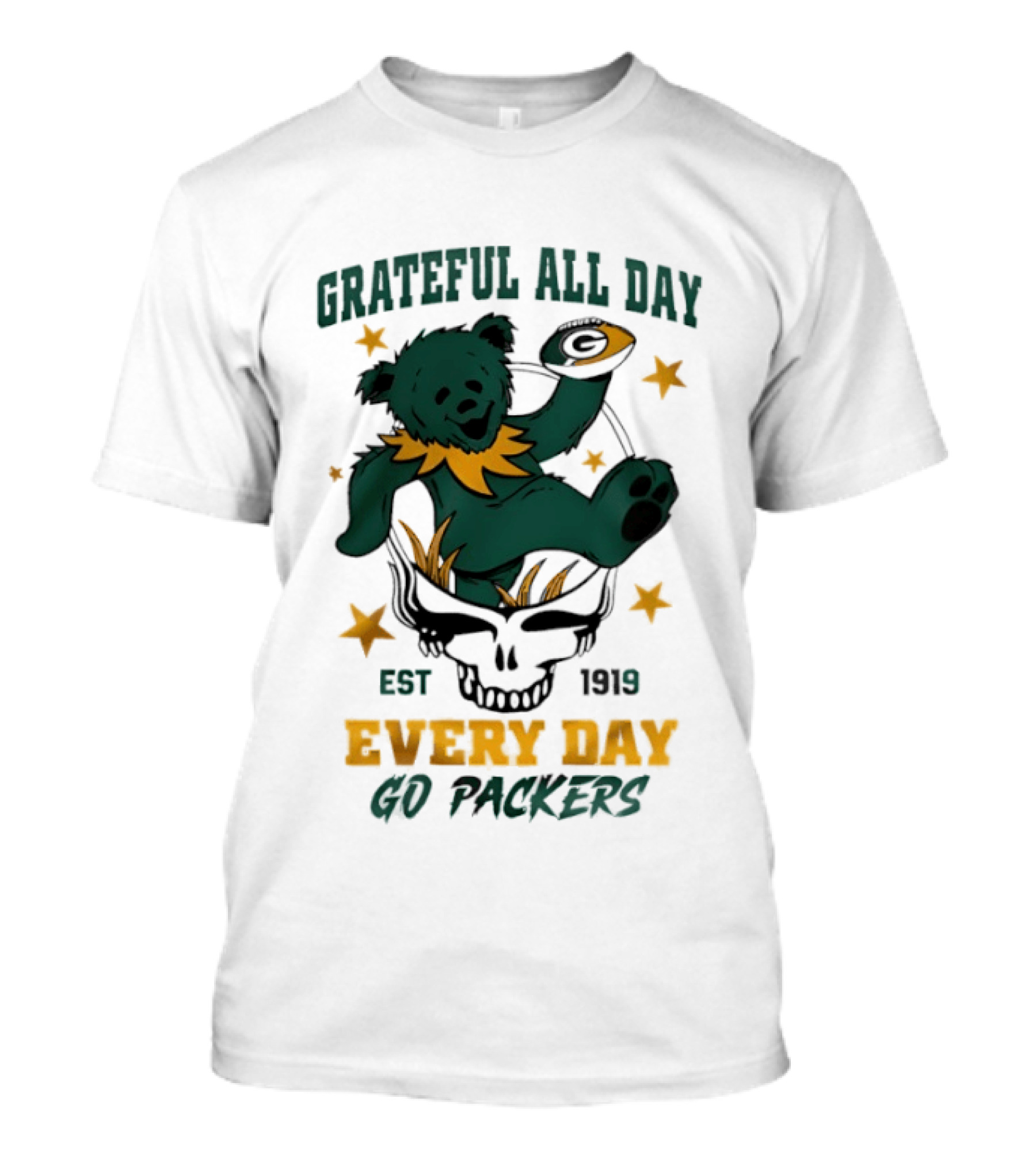 Grateful All Day Every Day Go Packers Est 1919 T-Shirt