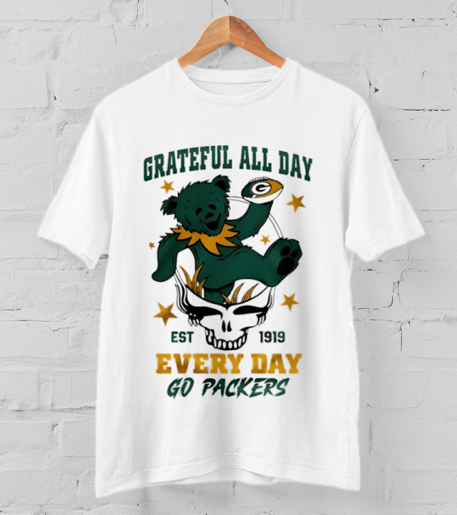 Grateful All Day Every Day Go Packers Est 1919 T-Shirt