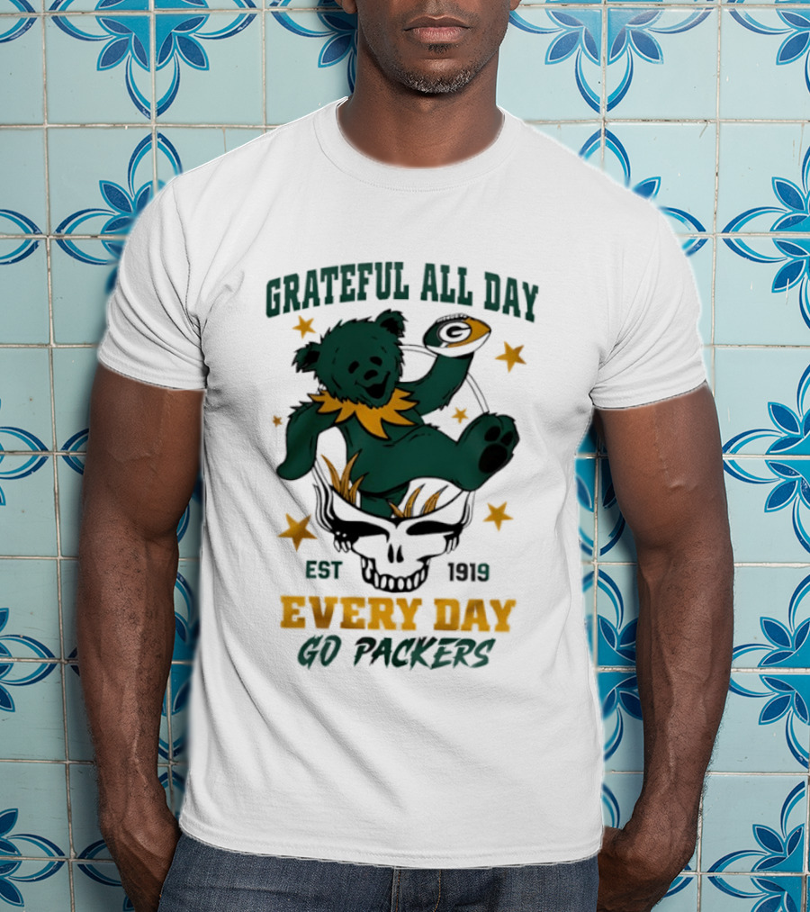 Grateful All Day Every Day Go Packers Est 1919 T-Shirt