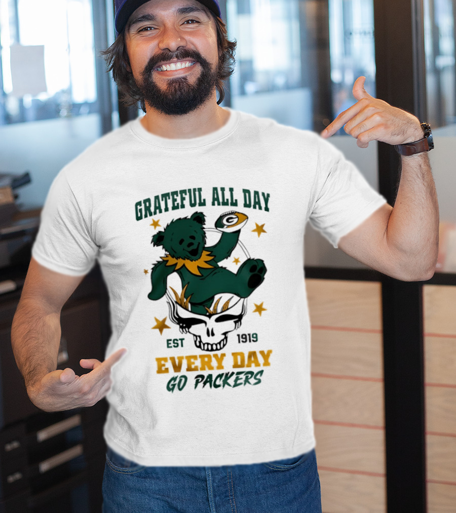 Grateful All Day Every Day Go Packers Est 1919 T-Shirt