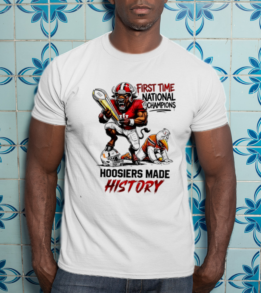 Hoosiers Made History First Time National Champions Mascots Ibis Bison T-Shirt