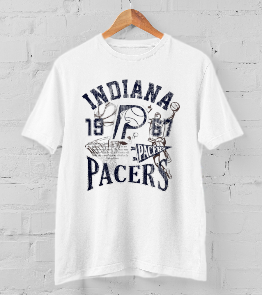 Indiana Pacers 1967 Heritage Dunks Basketball T-Shirt
