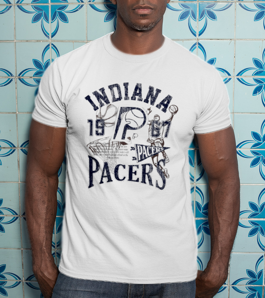 Indiana Pacers 1967 Heritage Dunks Basketball T-Shirt