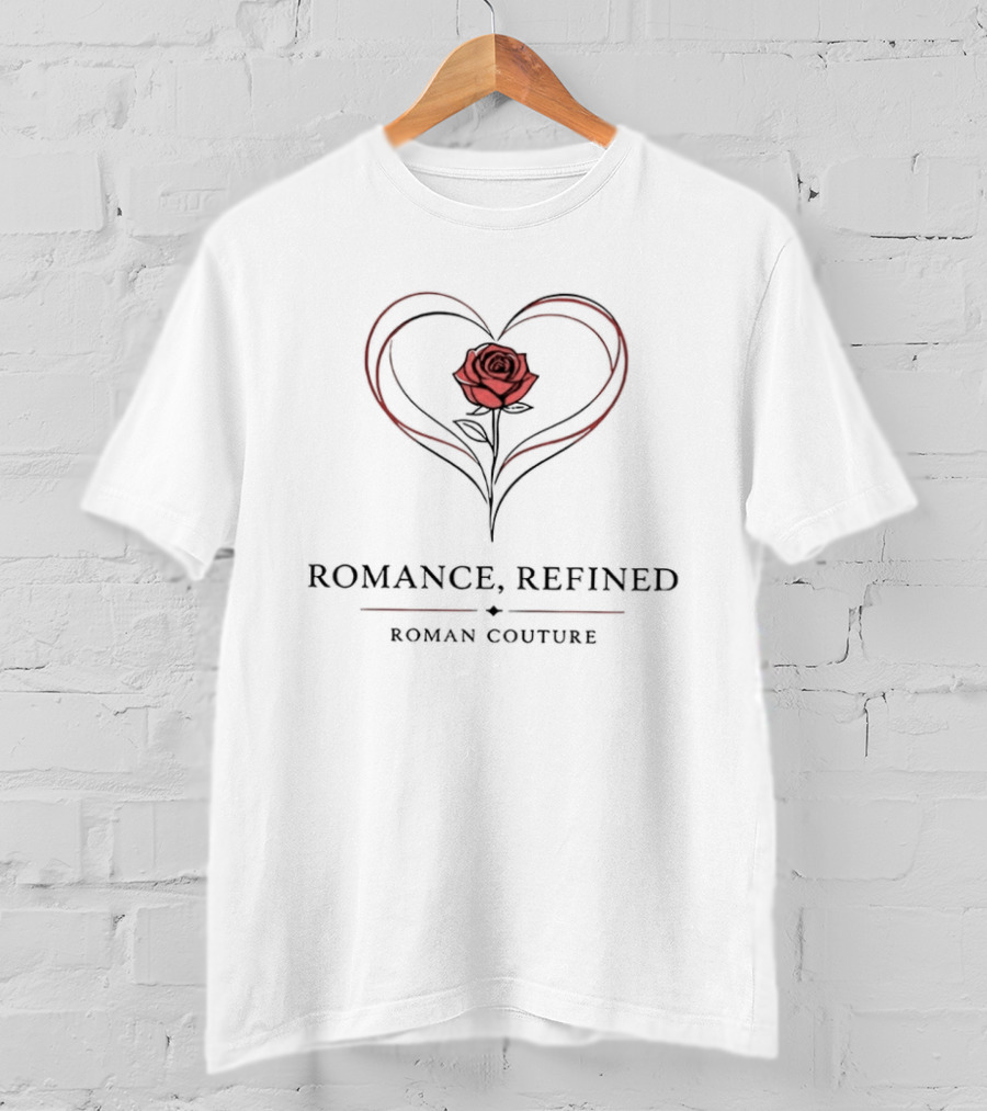 Romance Refined Roman Couture Rose Heart Elegance T-Shirt