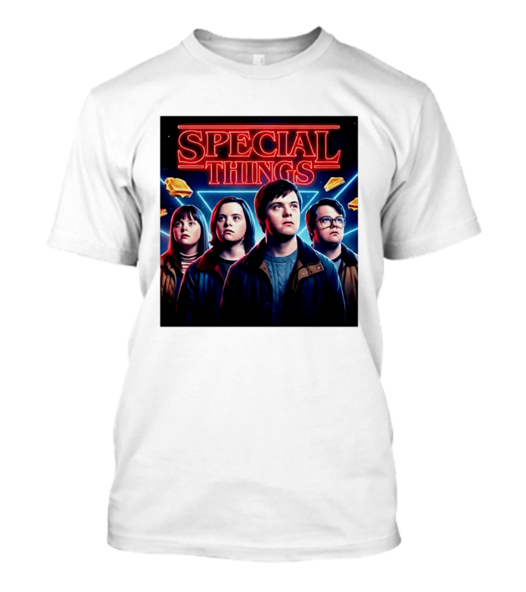 SPECIAL THINGS Retro 80s Neon Style Adventure Mystery Series T-Shirt