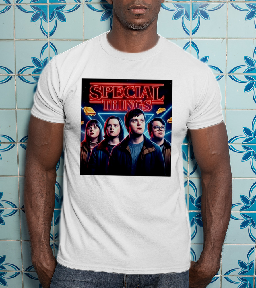 SPECIAL THINGS Retro 80s Neon Style Adventure Mystery Series T-Shirt