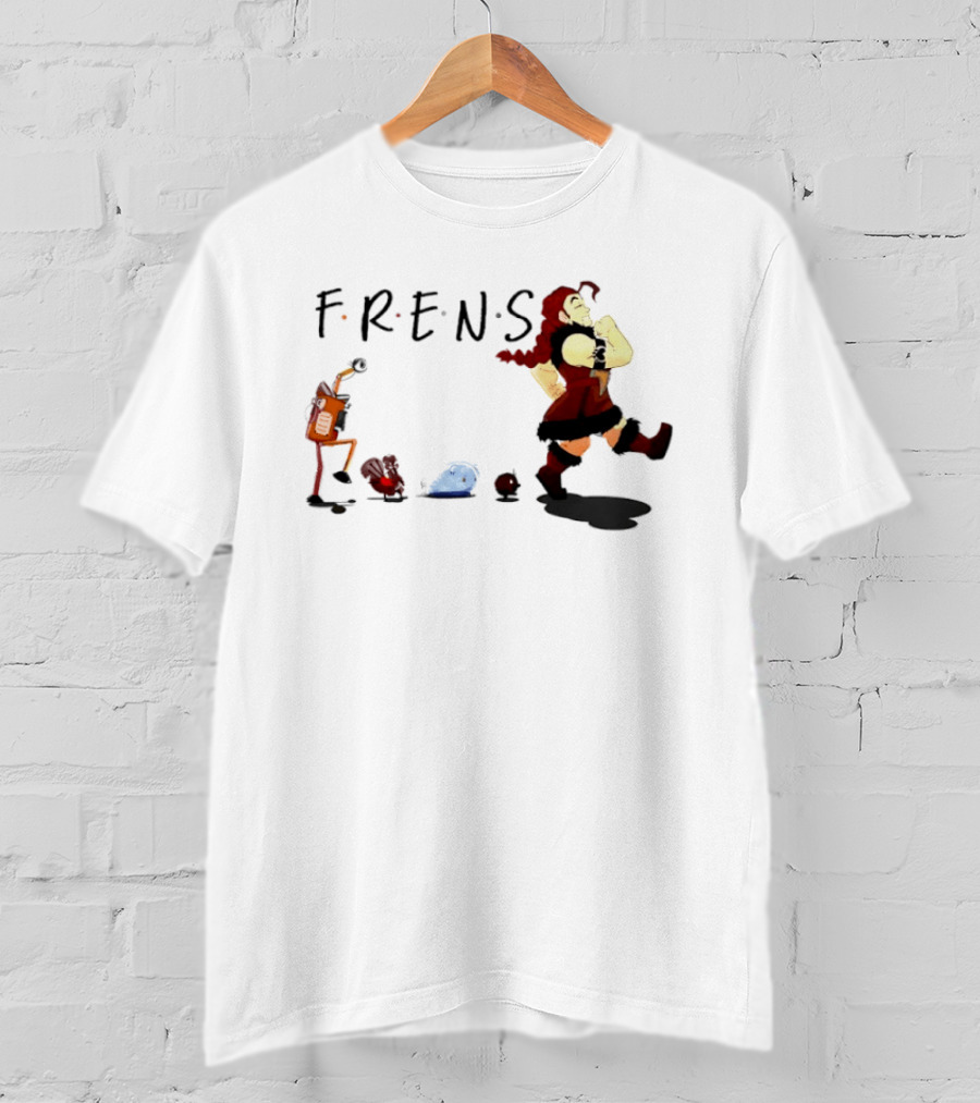 Taz And Frens Marching Group With Character Silhouettes And Fun T-Shirt