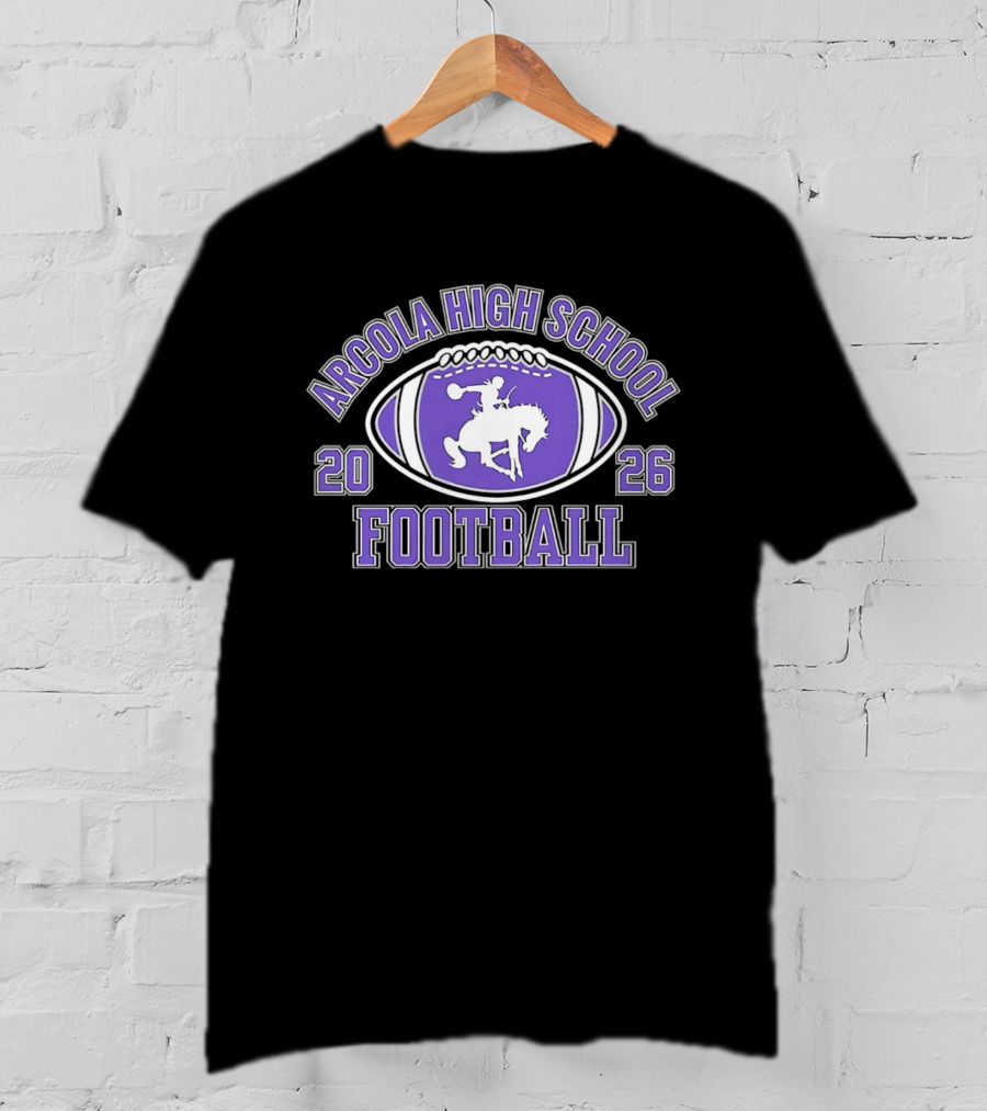 Arcola High School Football 2026 Purple Football T-Shirt