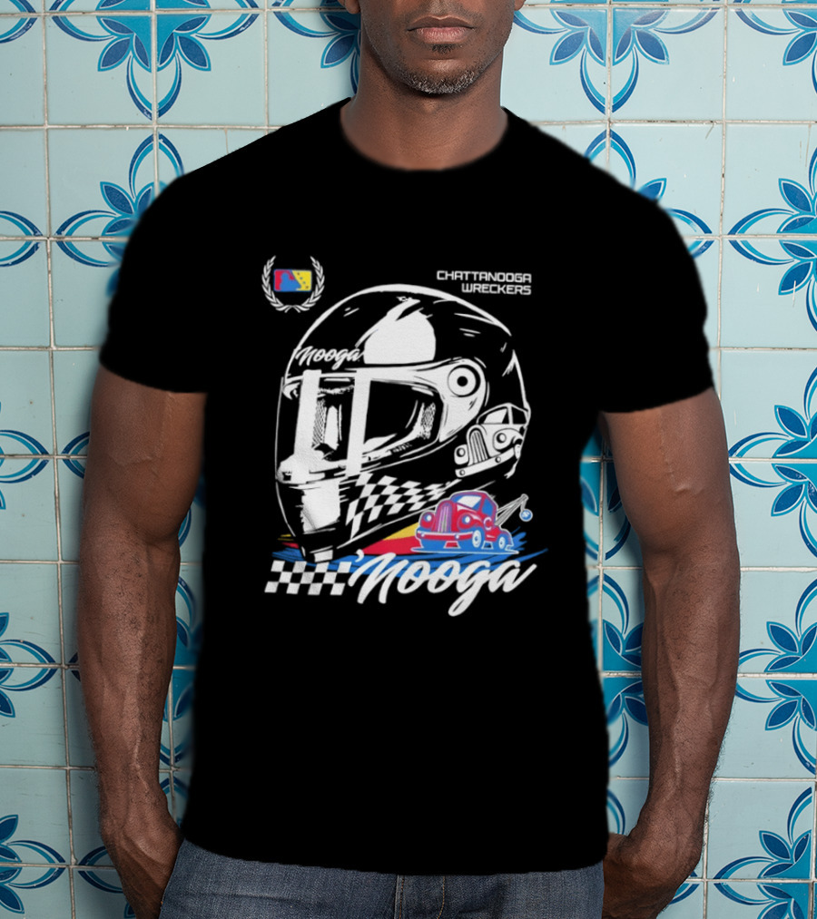 Chattanooga Lookouts L'Mooga Racing Helmet Classic Car Sketch T-Shirt