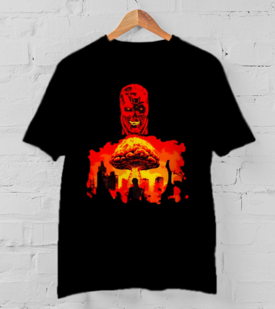 Determined Fate Skull Red Apocalypse Scene T-Shirt